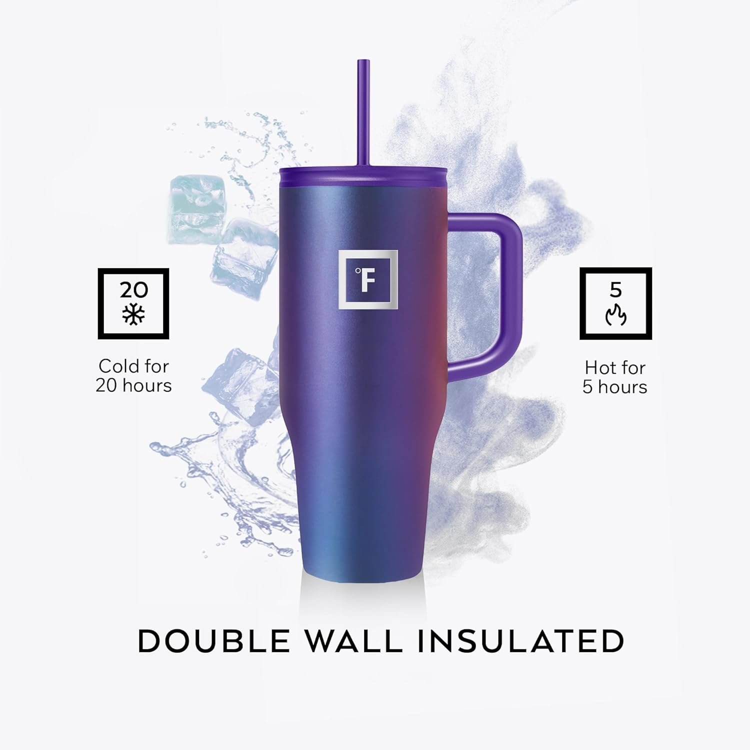IRON °FLASK Co-Pilot Insulated Mug (Lavender, 32 Oz) - Image 5